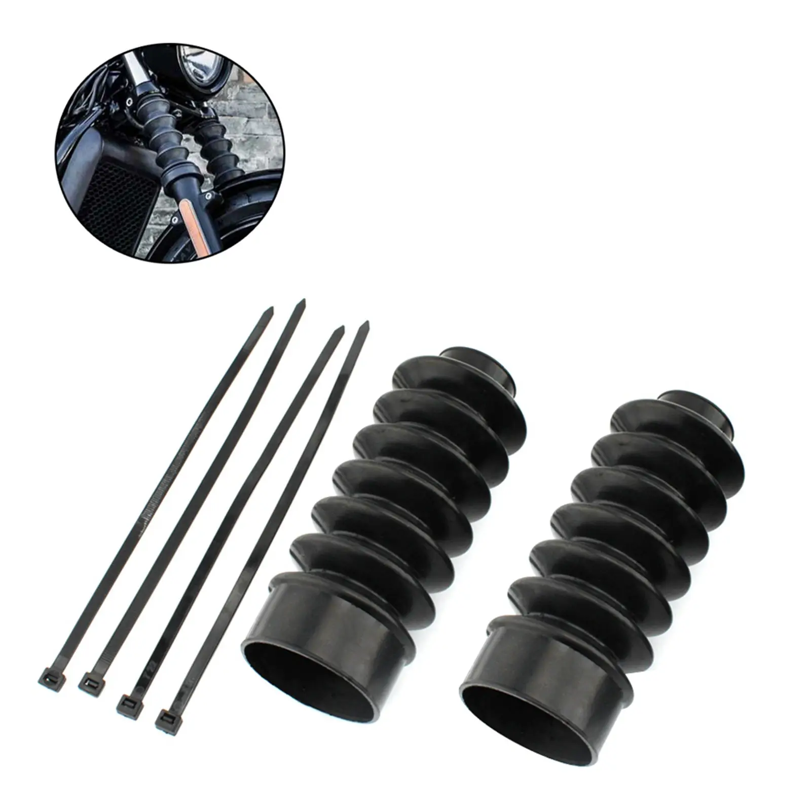 

Front Fork Cover Gaiters, Shock Damping Rubber Long .Boots with 39mm