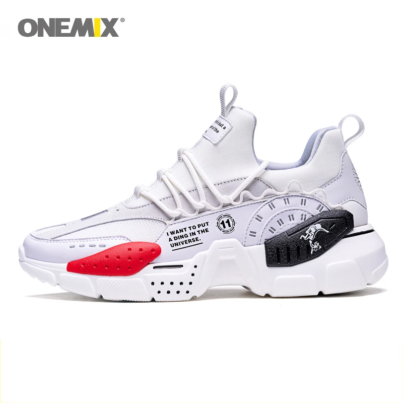 ONEMIX мужские кроссовки технологичный Стиль кожа амортизирующие атлетические для