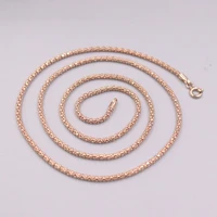 au750 pure 18k rose gold necklace 2mm lantern popcorn chain necklace 4 8 5g 20inch for men women