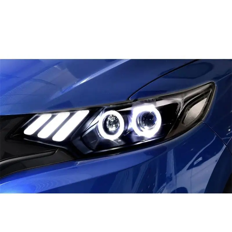 Указатель поворота, Стайлинг, Automovil, Drl, Led Assessoires, дневные ходовые огни, передние противотуманные фары, автомобильные фары в сборе, 18 для Honda Fit