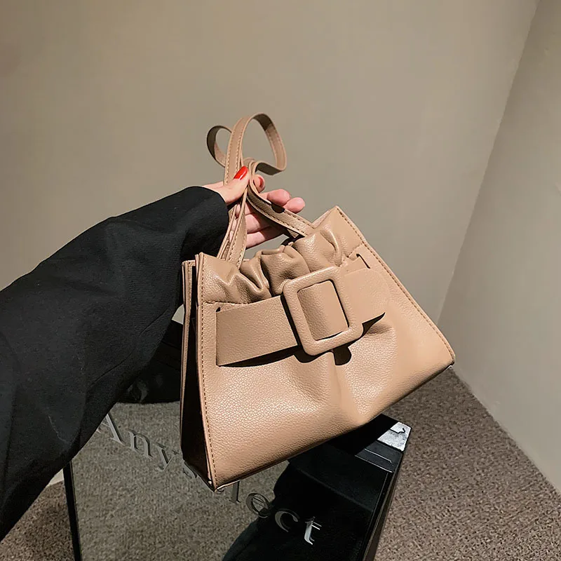 

Belt Designer PU Leather Small Crossbody Shoulder Bags for Women 2021 hit Winter Luxury Fashion Simple Handbags and Purses Totes