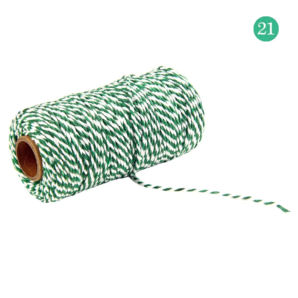 21 2 мм 2ply шпагат, веревка хлопковые шнуры веревочная лента для подарка ремесло baby shower Свадебные украшения mariage рождественские аксессуары для дома - Цвет: 21