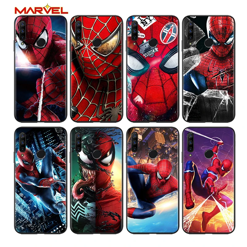

Spiderman Marvel for Huawei Honor 30 20 10 9S 9A 9C 9X 8X MAX 10 9 Lite 8A 7C 7A Pro Silicone Black Phone Case