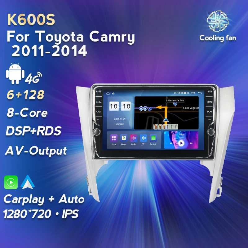 6G + 128G Android 11 DSP RDS 4G LTE WIFI BT GPS навигатор для Toyota Camry 2011-2014 Автомобильный