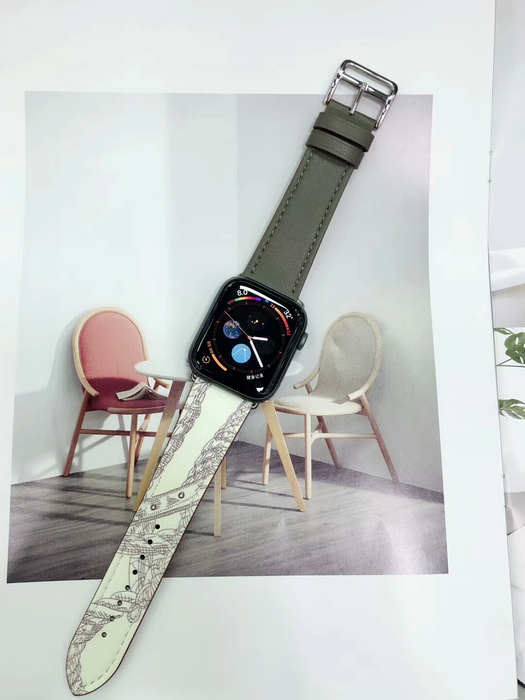 Ремешок из натуральной кожи для iWatch 5 4 3 2 1 сменный ремешок с классической пряжкой для часов Apple Watch 42 мм 38 мм 40 мм 44 мм - Цвет ремешка: Etain Beton