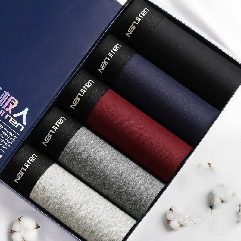 5pcs/Lot 5xl High Quality Men Underwear Boxer Cotton Pattern Summer Boxer Shorts Breathable Trendy Boxer Shorts Large Size Pants