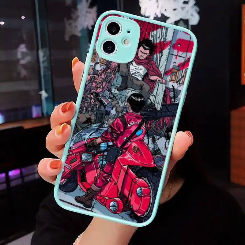 

Japanese Anime Akira 1988 Film Phone Case For iPhone 12 11 Mini Pro XR XS Max 7 8 Plus X Matte transparent blue Back Cover