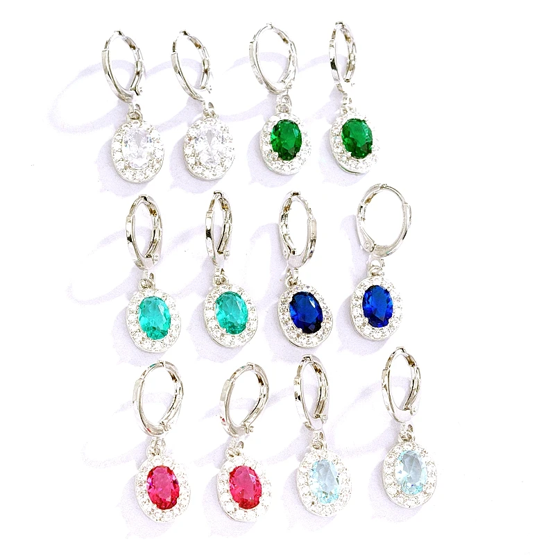 Маленькое красивое овальные серьги кольца для женщин из белого золота Цвет