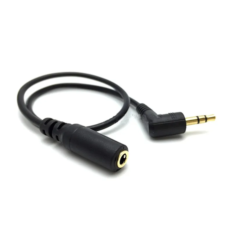 3.5mm 3 Pole Audio Stereo Male to Female Extension Cable 15cm 90 Degree Right Angled AUX Cord