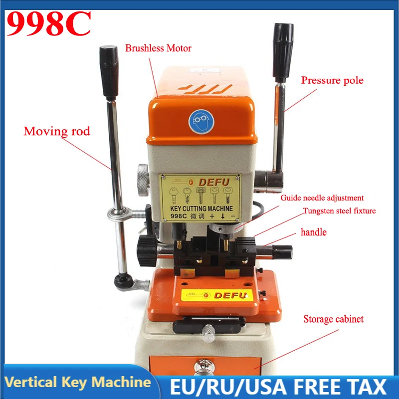 

998C универсальная машина для резки ключей 110/220 В, машина для дублирования ключей для маркировки, дублирования автомобильных ключей, слесарны...