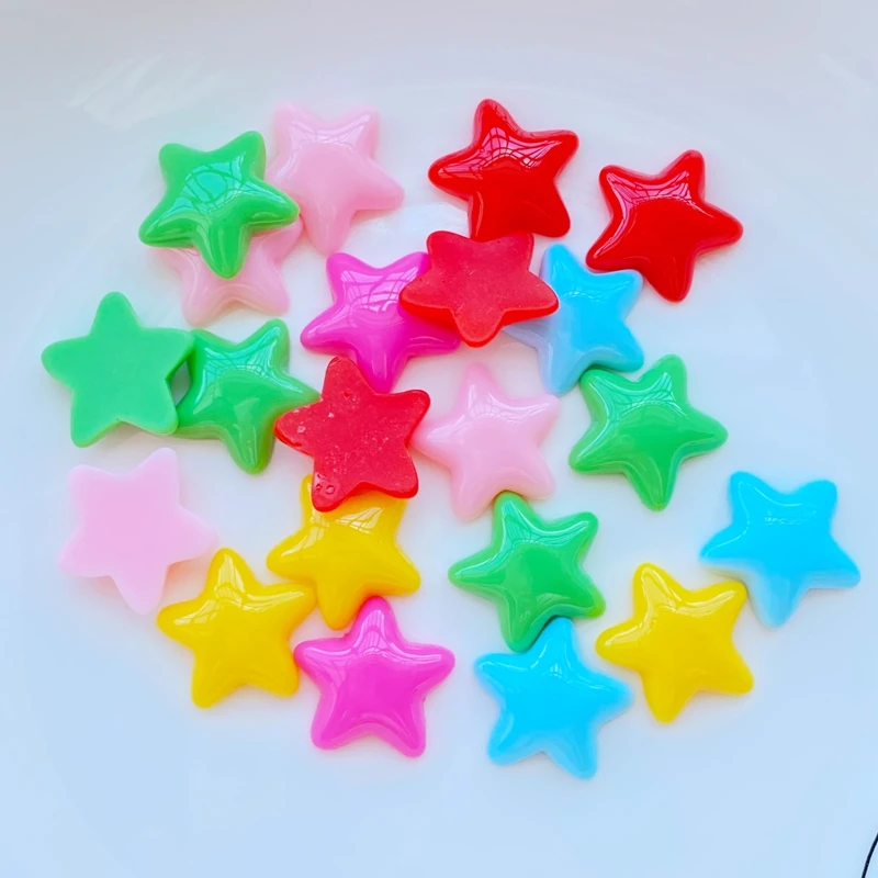 

30Pcs Lovely Mini Mixed Color Star Flatback Cabochon Scrapbook Kawaii DIY Embellishments Accessories L95