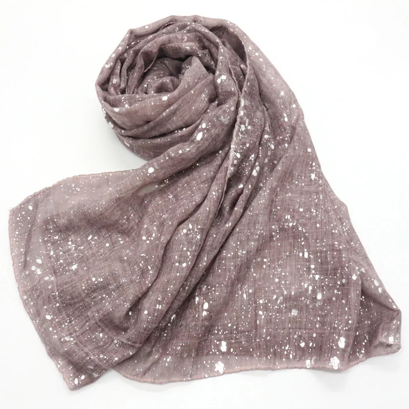 

Женский модный простой однотонный Блестящий большой вискозный шарф, женские блестящие шарфы из пашмины, хиджаб, мусульманский шарф