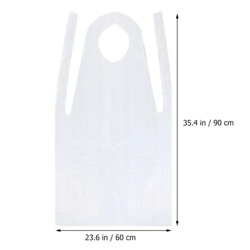 

100 Pcs Disposable Poly Aprons Transparent Cleaner Sanitary Oil Resistant Apron For Tattoo Household Household Daily Supplies