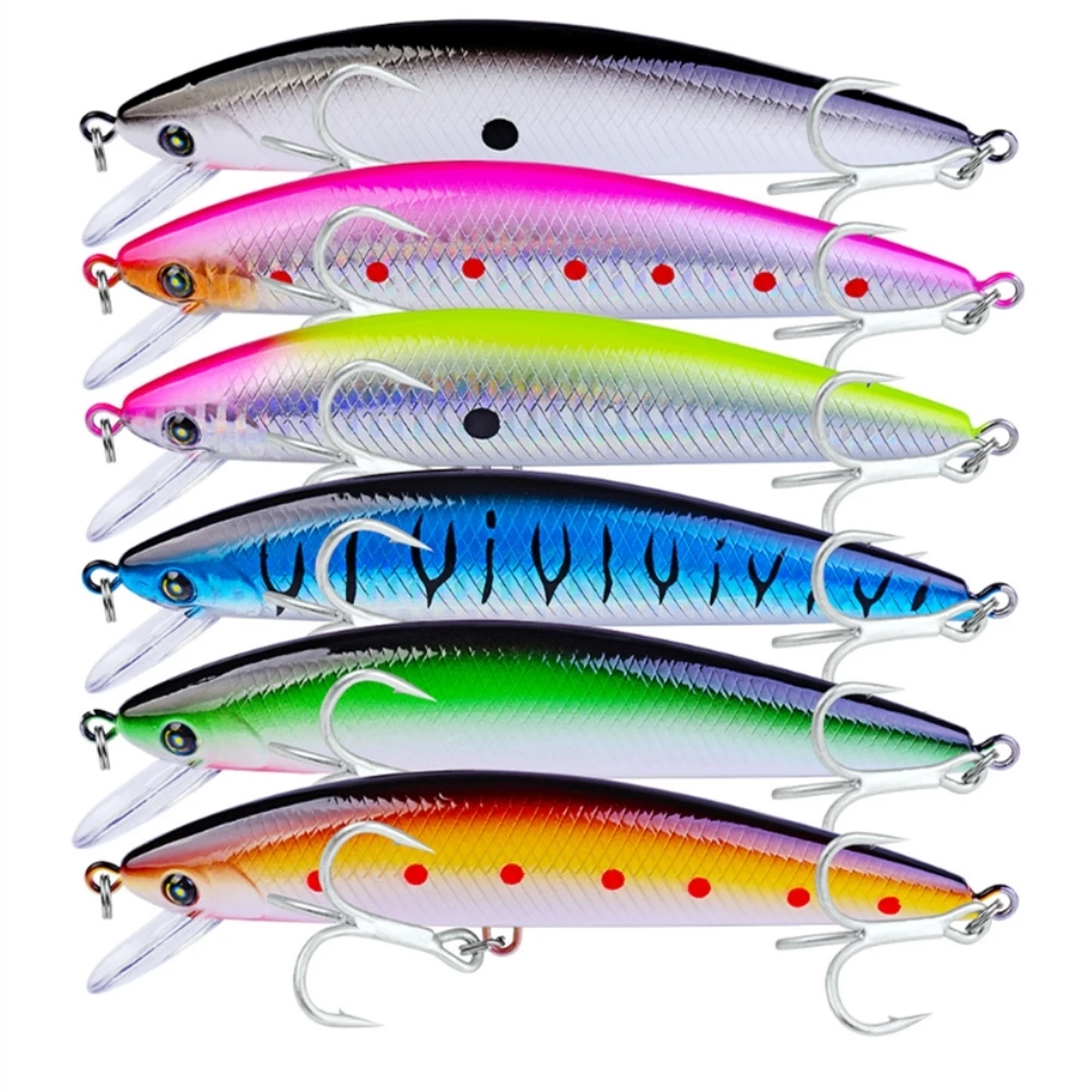 

6Pcs/Lot Sinking Minnow Fishing Lure 13cm 41g Artificial Hard Bait 3D Eyes Crankbait Wobblers Japan Fish Pesca Fishing Tackle
