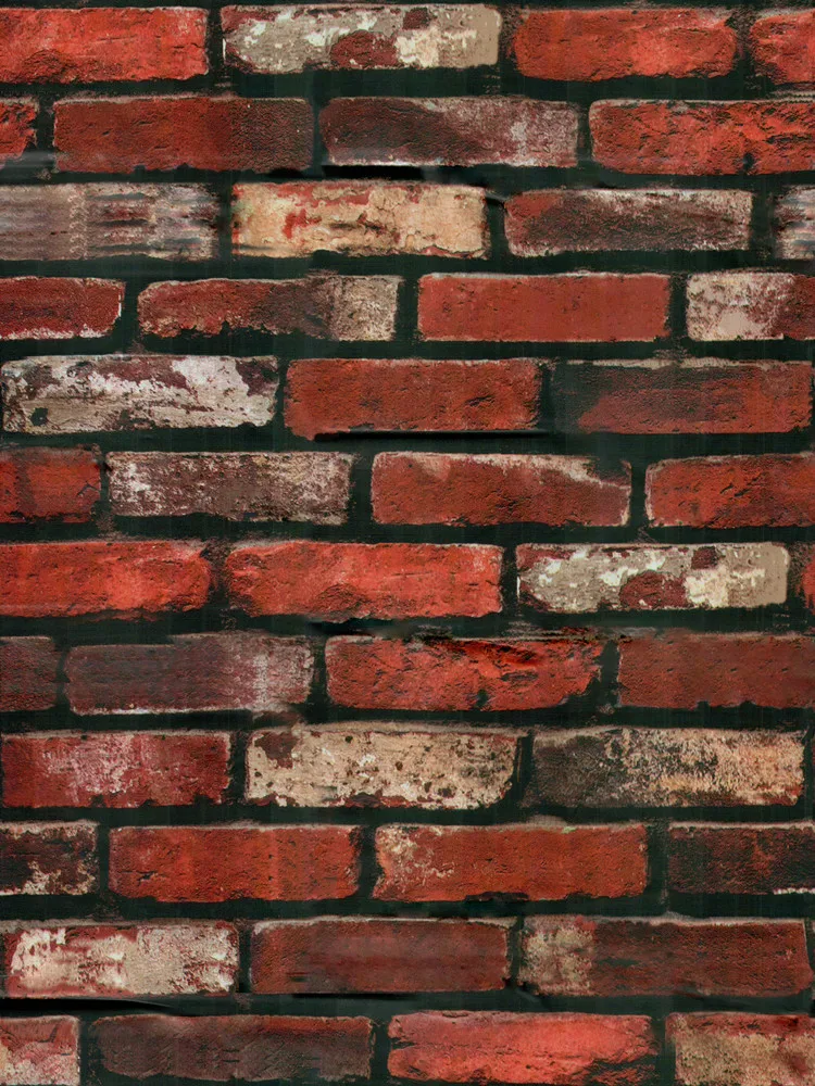 

Vinyl Brick Textured Wallpaper Peel & Stick Wallpaper Vintage Red Bricklaying Pattern Self Adhesive Waterproof Home Decorative