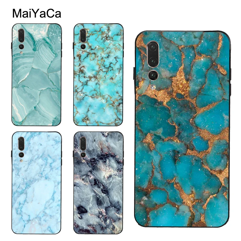 Чехол с бирюзовым камнем и мраморным рисунком для Huawei P30 Pro P20 P40 Mate 20 Lite P Smart 2019 Nova 5T