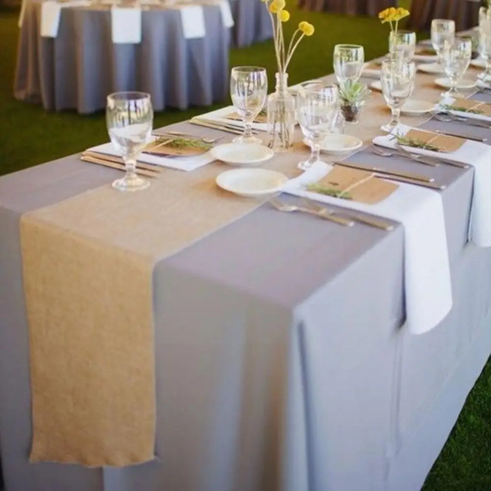 

Бытовые товары, винтажный стол из мешковины, деревенский потертый стол, стол, Рождественская дорожка, Ресторанный стол, Свадебный декор G2H1