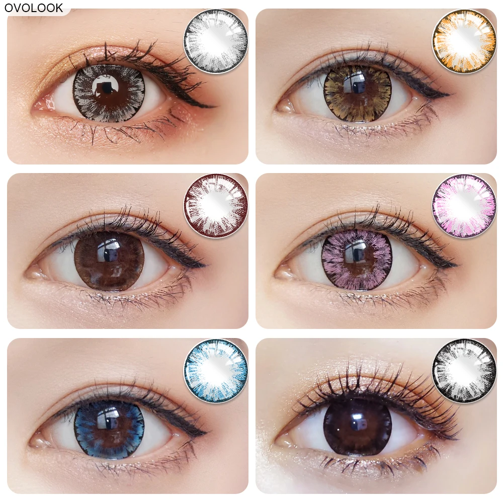 

OVOLOOK-2pcs/pair Lenses Colored Contact Lenses for Eyes MAXIY GIRL Series 6 Tone Dia 14.5mm Comestic Color Contacts