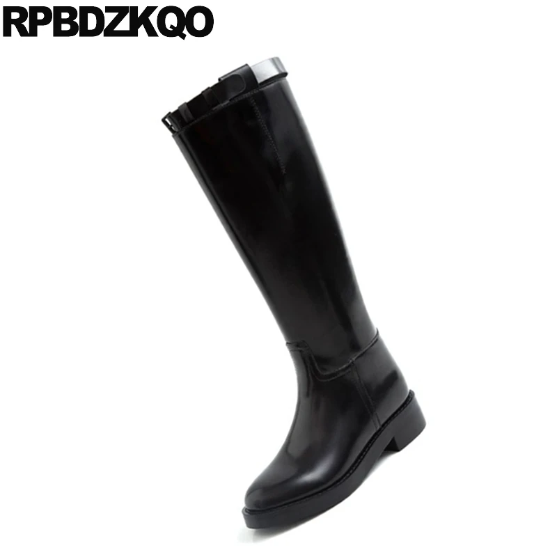 Обувь для верховой езды с высоким голенищем Лакированная кожа сапоги до колена