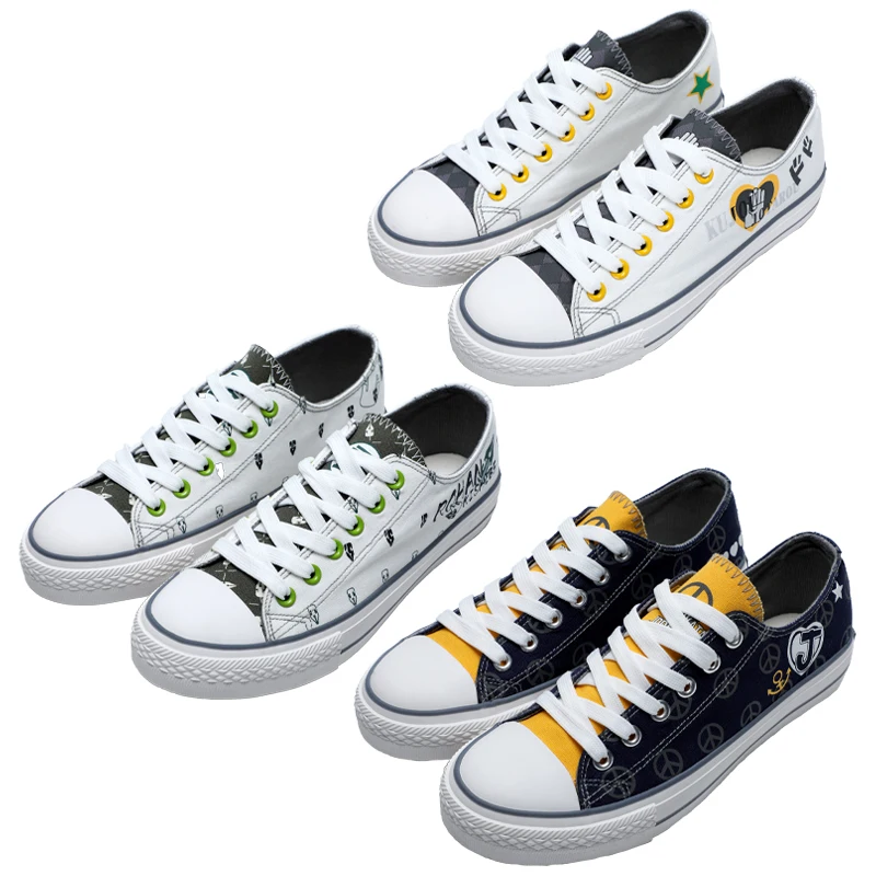 

Brdwn JOJOs Bizarre Adventure Rohan Kishibe Higashikata Josuke Kuujou Joutarou Flat Casual Canvas Shoes