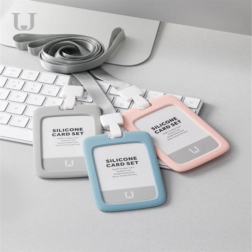 

1PC Silicone Card Holder Employee Name ID Card Cover Security Pass Tag Work Certificate Identity Badge ID Business Case