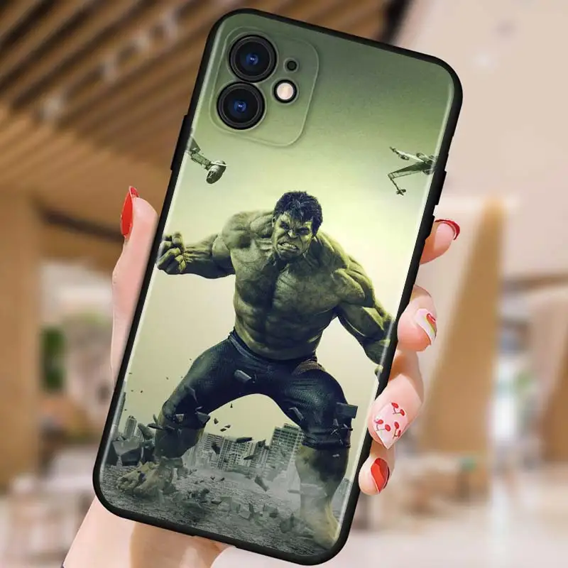 

Hulk marvel hero for Apple iPhone 12 Pro Max Mini 11 Pro XS Max X XR 6S 6 7 8 Plus 5S SE2020 Soft Black Phone Case