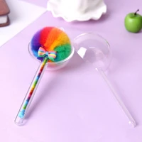 1pcs promotional kawaii creative color gel pens with fluffy ball for decoration stationery school supplies free shipping