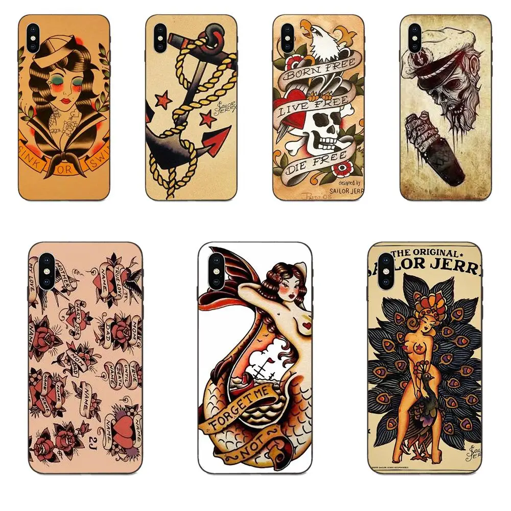 Мягкий чехол из ТПУ с крутой лучший моряк Джерри татуировки для Xiaomi Redmi Note 3 3S 4 4A 4X5