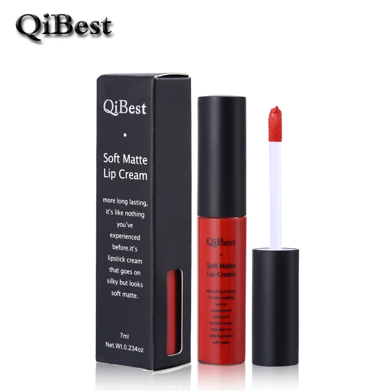 Макияж Qibest матовая губная помада долговечная жидкость косметика для губ легко