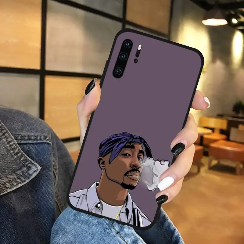 

American 2pac Tupac rapper Phone Case For Huawei Y5 Y6 II Y7 Y9 PRIME 2018 2019 NOVA3E P20 PRO P10 Honor 10