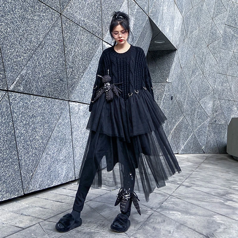 Женская уличная одежда XITAO весна 2020 новые платья комбинированное Сетчатое