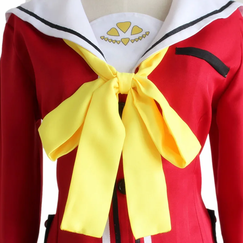 

Charlotte Tomori Nao Red School Uniform Cosplay Costume Girls Sailor Suit Set Tops + Skirt+ Bow Tie