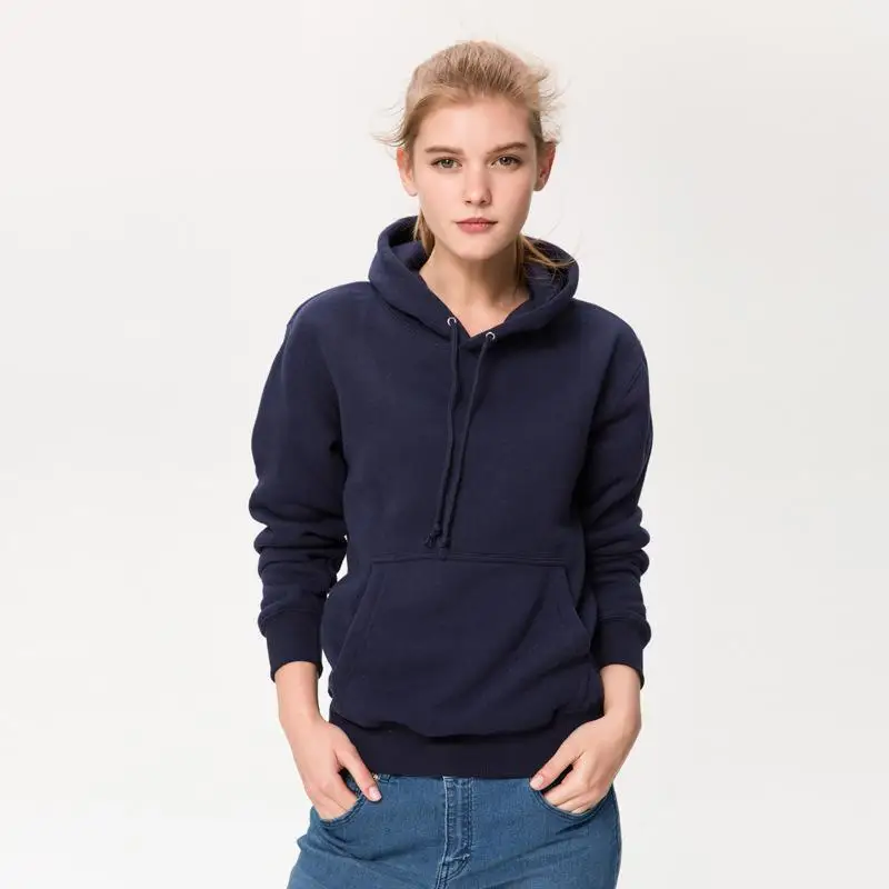 Зима осень флис толстый чистый цвет повседневные Пары толстовки Качественный