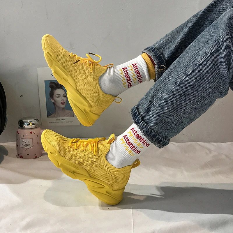 Женские кроссовки на массивной платформе модные дизайнерские сетчатые дышащие