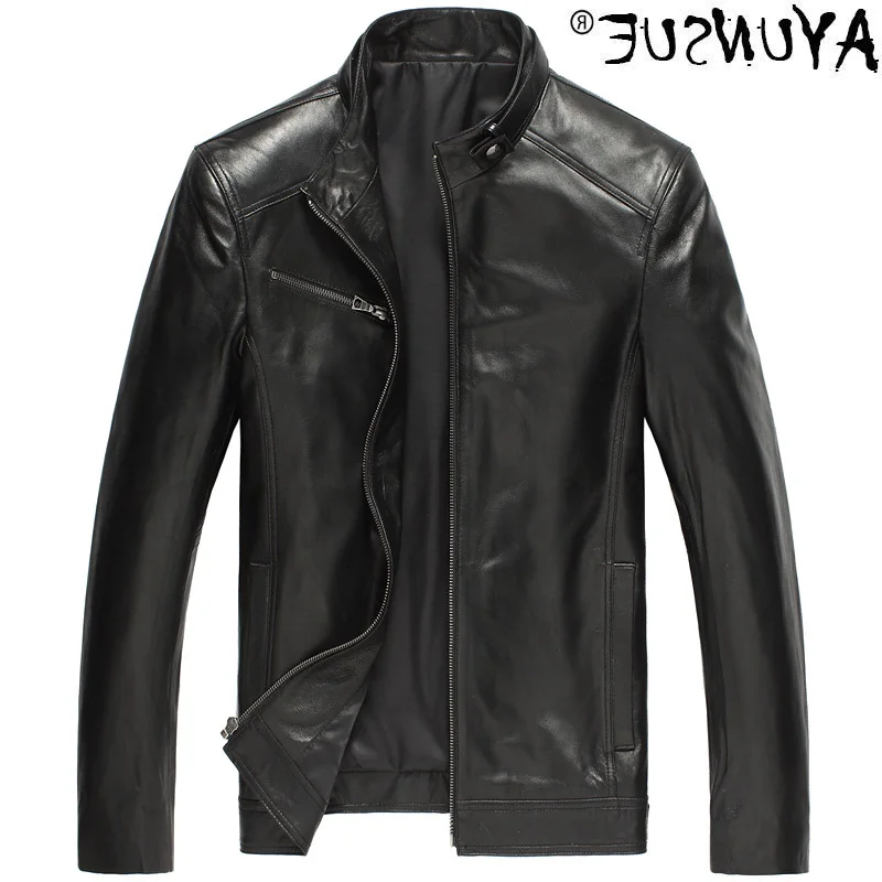 

Men's jacket, sheepskin coat, motorcycle leather jacket, winter, dk109