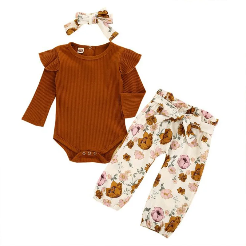 

Infant and Children's Clothing Autumn New Baby Girl Romper Suit Printed Long-Sleeved One-Piece Two-Piece Baby