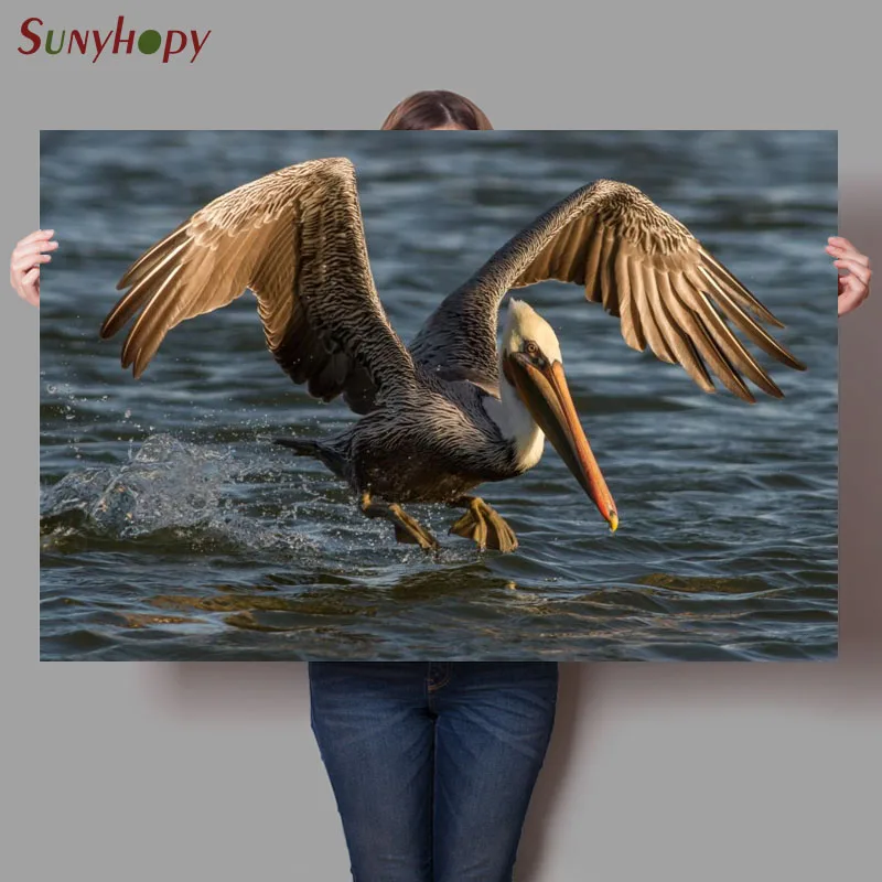 

Poster Custom Pelicans Canvas Poster Art Home Decoration Cloth Fabric Wall Poster Print 30X45cm 40X60cm