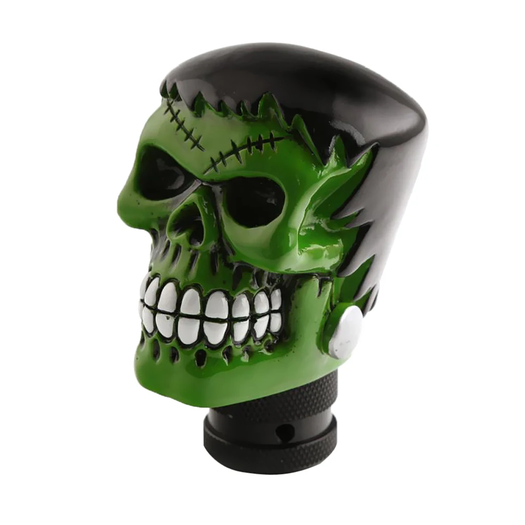 Universal Car Manual Gear Shifter Lever Stick Knob Skull Head Style Green | Автомобили и мотоциклы