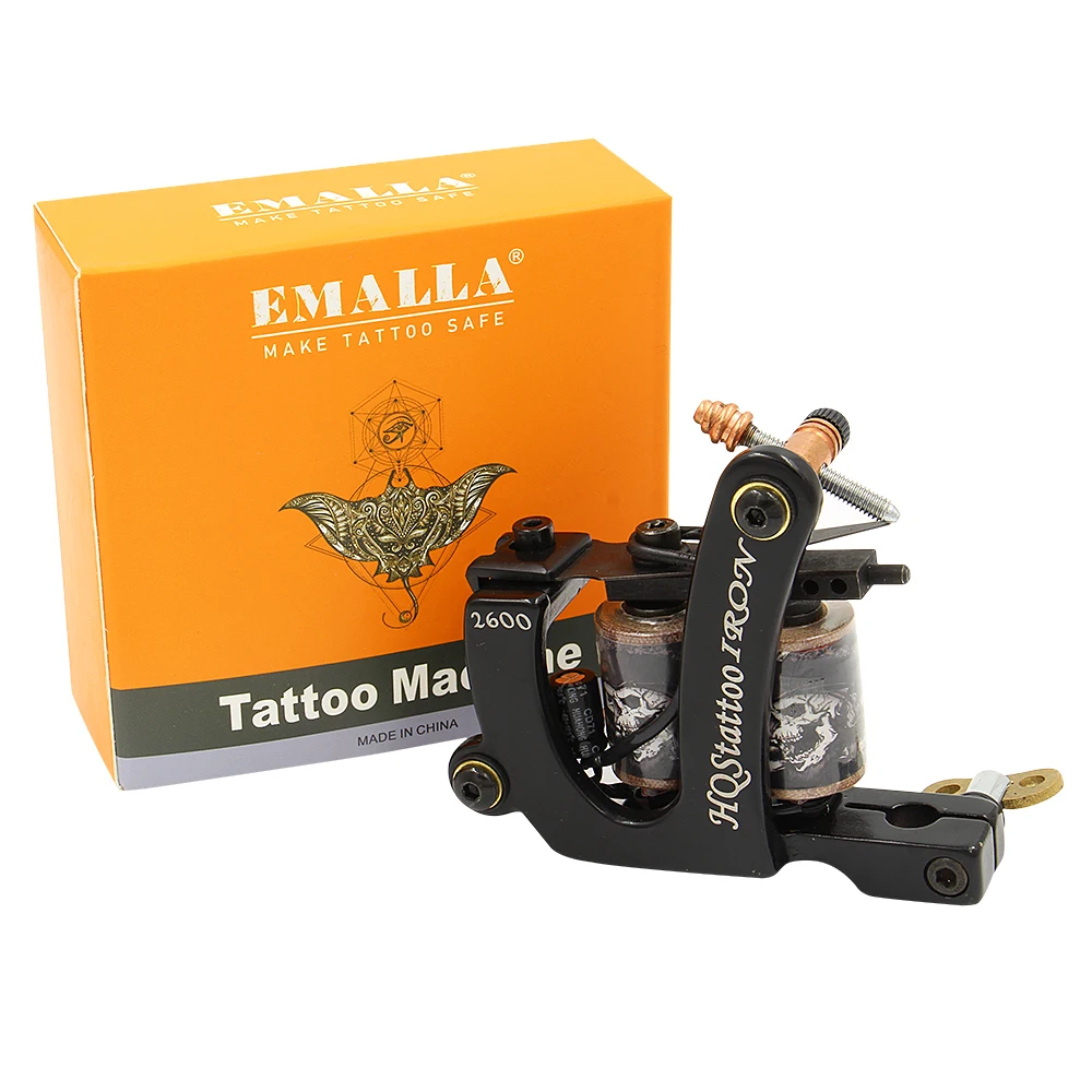 

PEPAX 1pcs Wire Cutting Coils Tattoo Machine For Liner And Shader Black Color Iron Tattoo Supplies Cast Iron Tattoo Machines