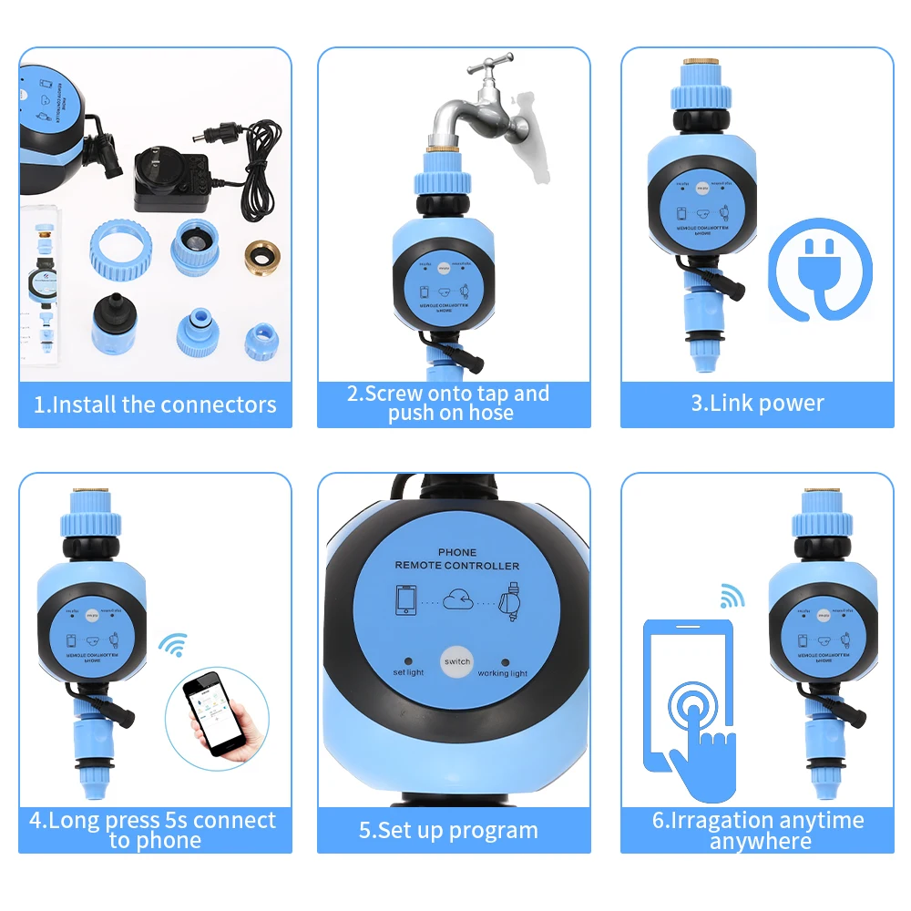 WI FI С телефонным пультом управления Полив Таймер садовый шланг кран таймер