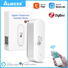 Датчик температуры и влажности Aubess Tuya Zigbee 3.0, детектор, домашний гигрометр, термометр с поддержкой Alexa Google Home, для умного дома