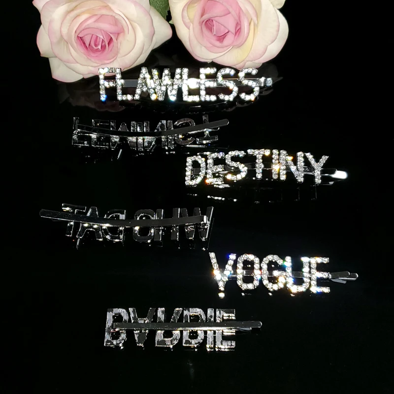 Новое поступление Лидер продаж буквы заколки для волос со стразами &quotженских