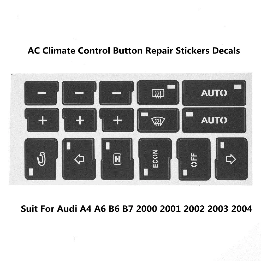 

1pc With 16 Keys Car Air Condition Ac Climate Control Button Repair Stickers Decals For Audi A4 B6 B7 2000-2004 Auto Sticker