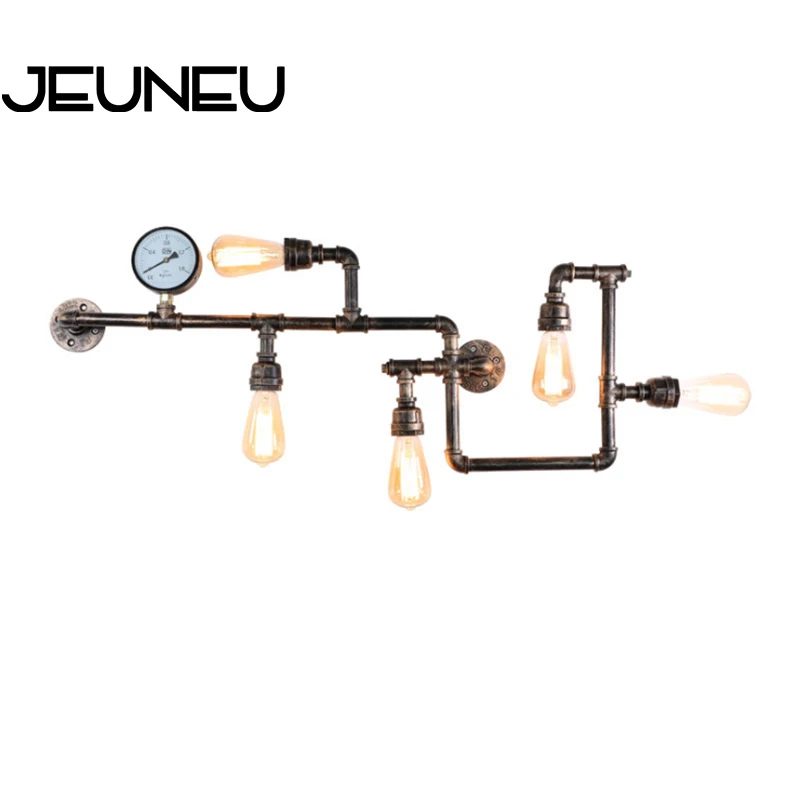 Паровая настенная лампа в стиле панк ретро с 5 головками для чердака E27