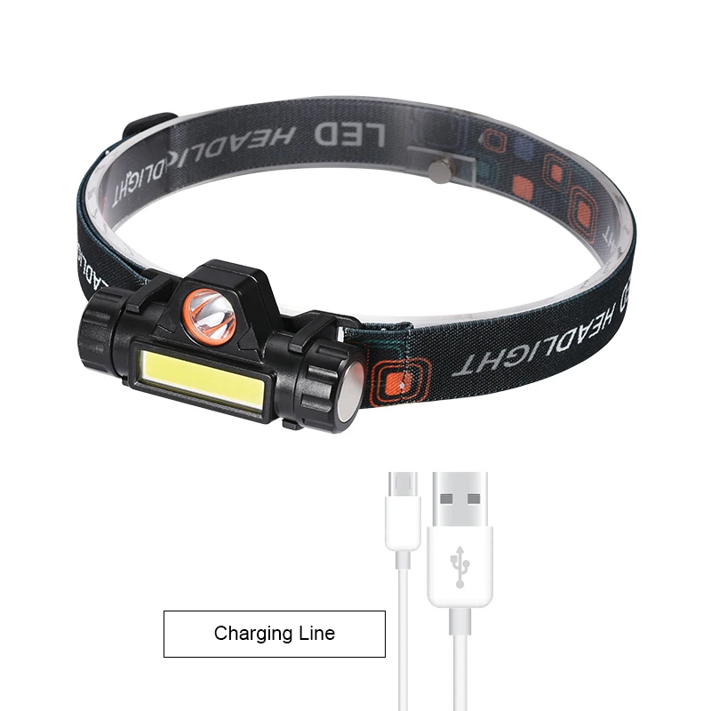 GIJOE светодиодные фары cob 4 режима buite in battarys usb Перезаряжаемый 3000лм водонепроницаемый устойчивый разряд 4 часа - Испускаемый цвет: package