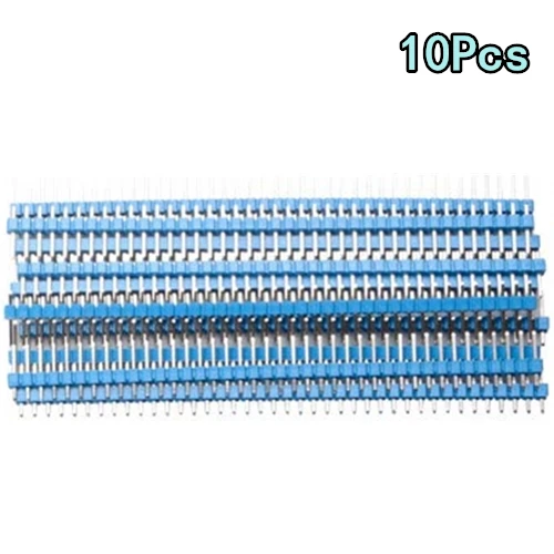 10Pcs-M-M-Blue 40 Pin 1x40 Однорядный мужской и женский 2,54 ломаемый штыревой разъем PCB JST разъем полосы для Arduino черный - Цвет: 10Pcs-M-M-Blue