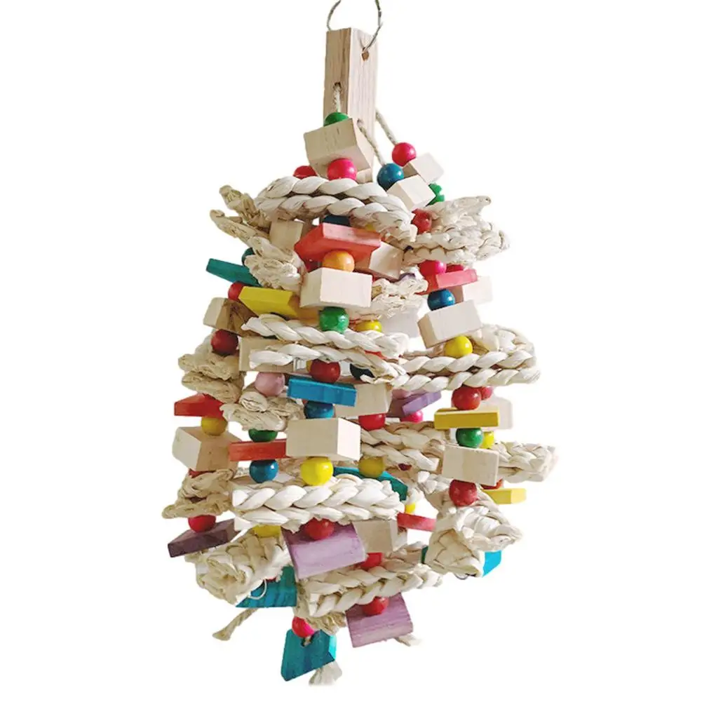 

Parrot Chewing Toy Bird Parrot Blocks Knots Tearing Toy Essential Toys For Parrots Wooden Block Bird Parrot Toys