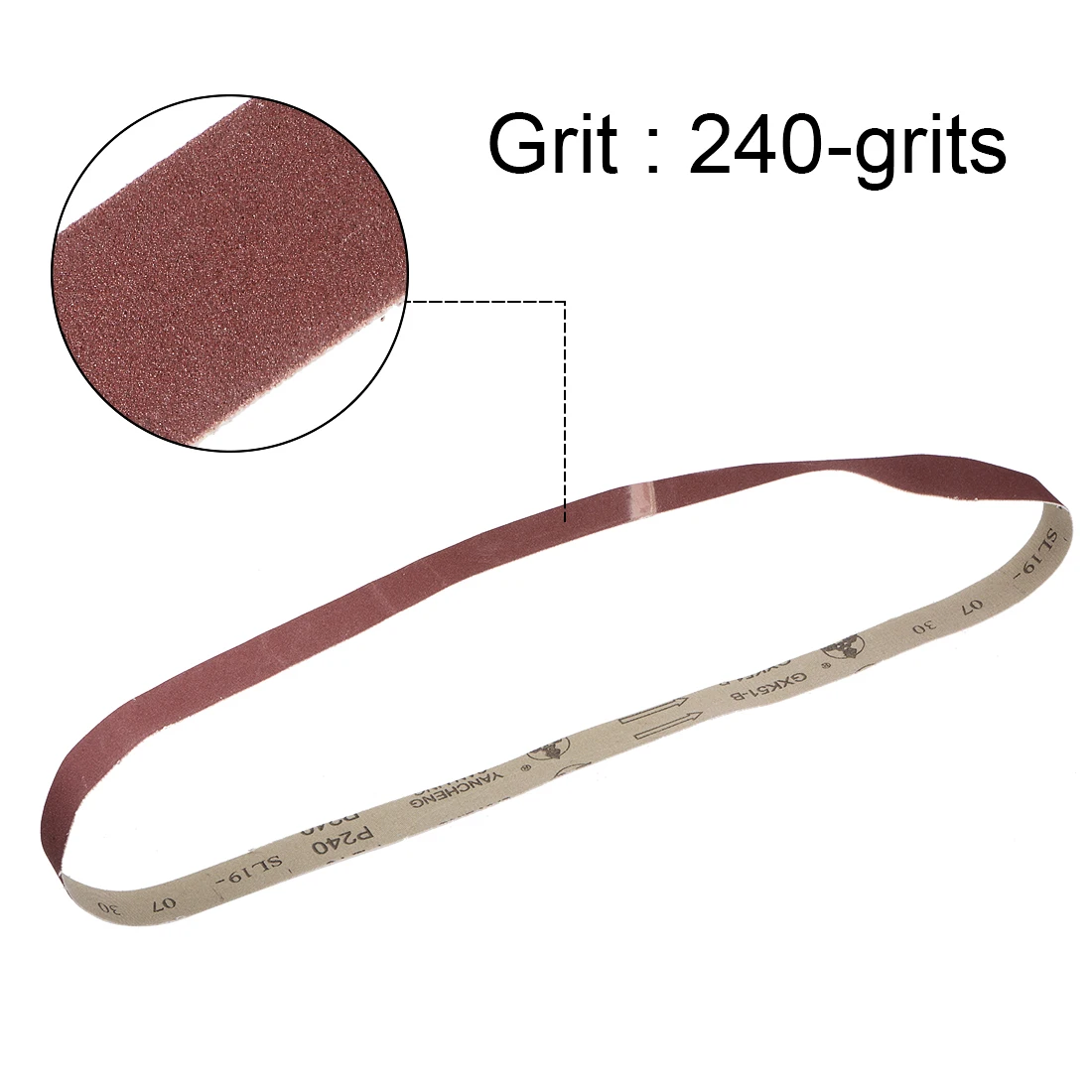 

uxcell 4pcs 1-inch X 42-inch(25mm X 1065mm) Sanding Belt 240 Grit Aluminum Oxide to wood, plastic, fiberglass metals steel