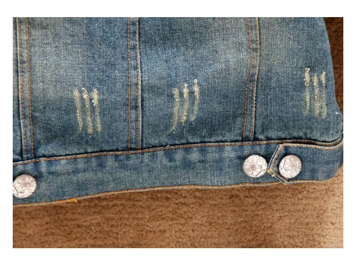 Женская джинсовая куртка короткий свитер с флисовой подкладкой и меховым