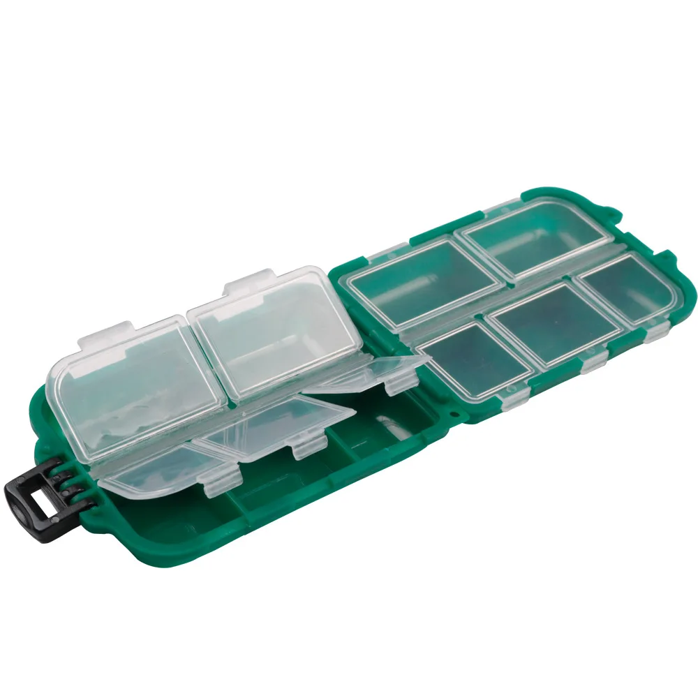 

10 Compartments Fishing Lure Boxes Bait Storage Case Fishing Tackle Storage Trays Hooks Organizer Waterproof Fishing Accessory